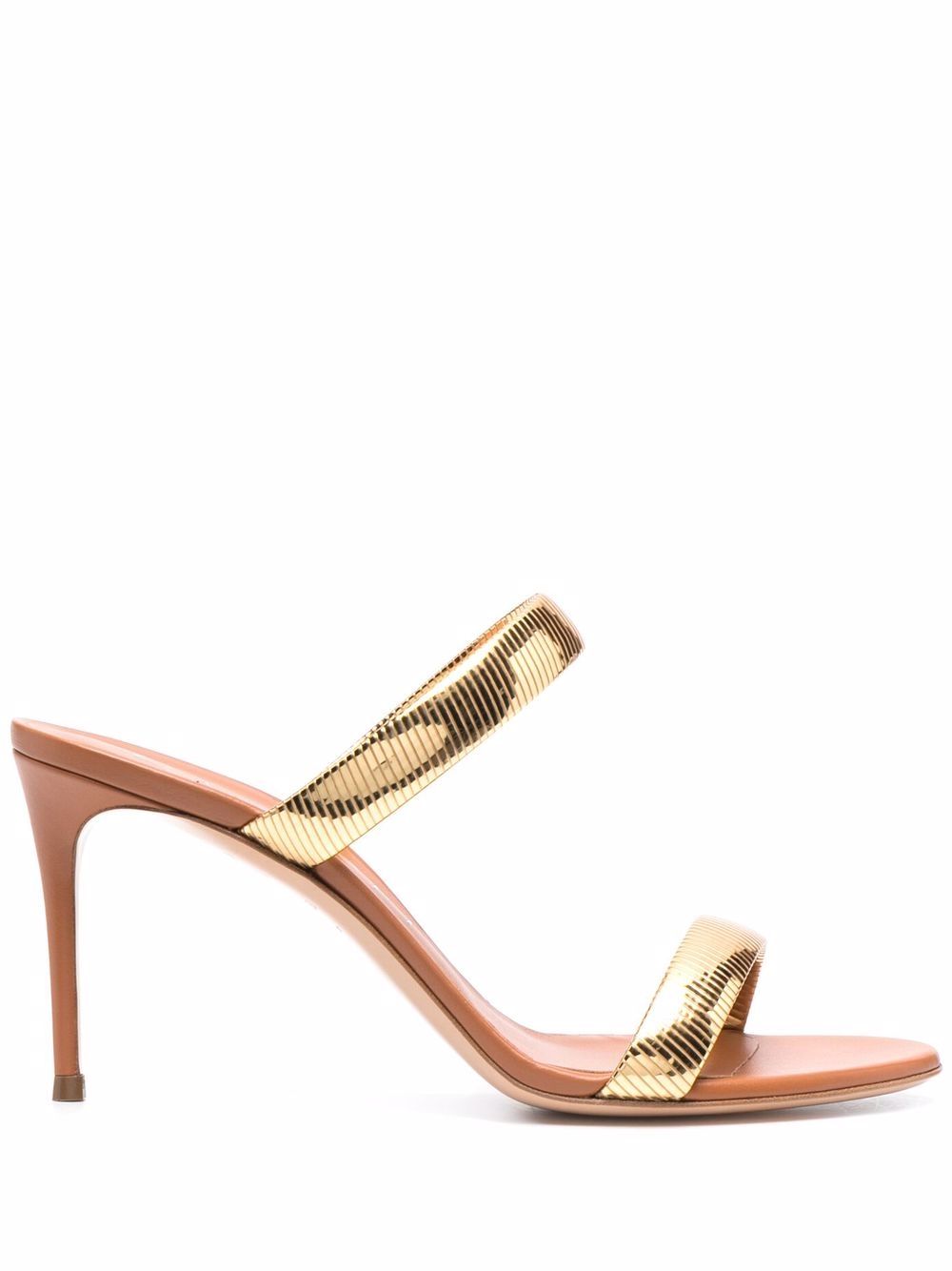 Casadei Julia Roma 金属感穆勒鞋 - 黄色