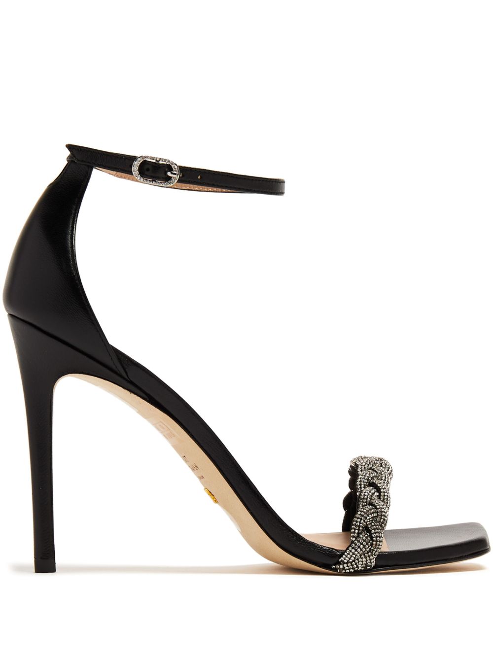 Stuart Weitzman Nudistcurve 高跟皮质凉鞋 - 黑色