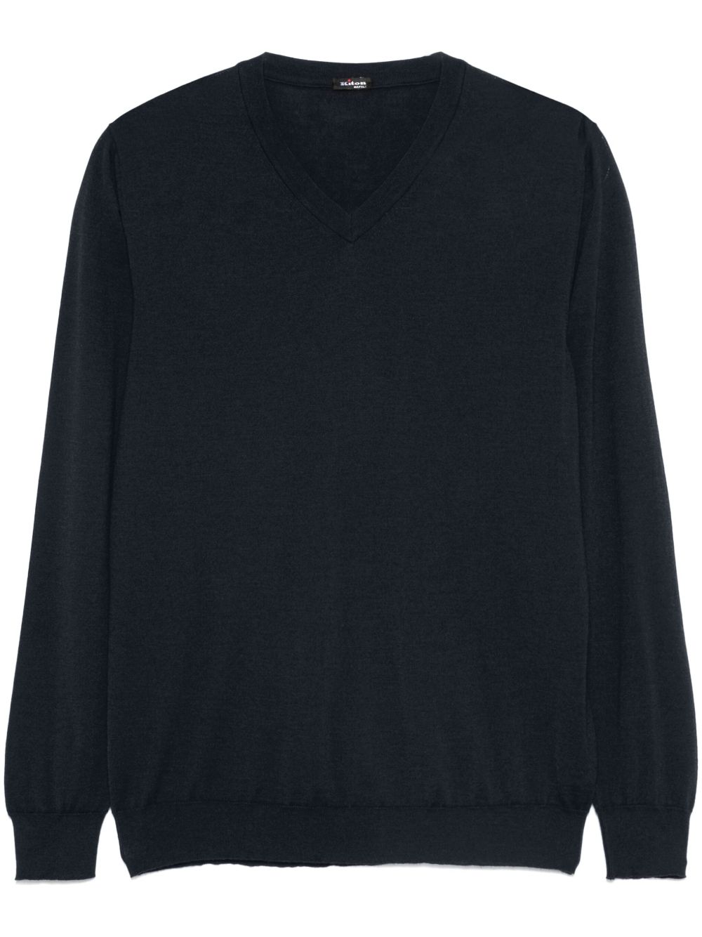 Kiton V领毛衣 - 蓝色