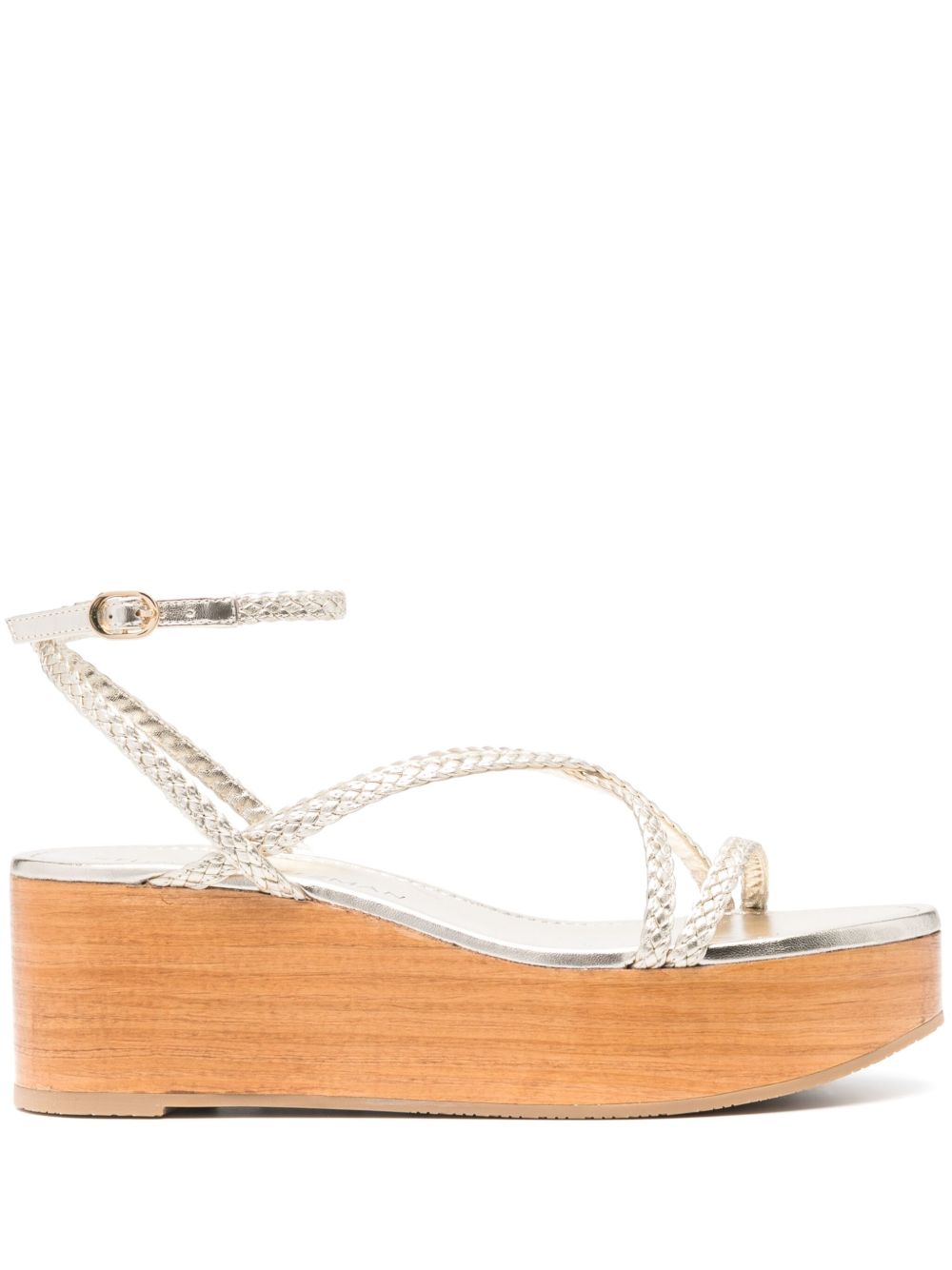 Stuart Weitzman Wovette 坡跟凉鞋 - 金色