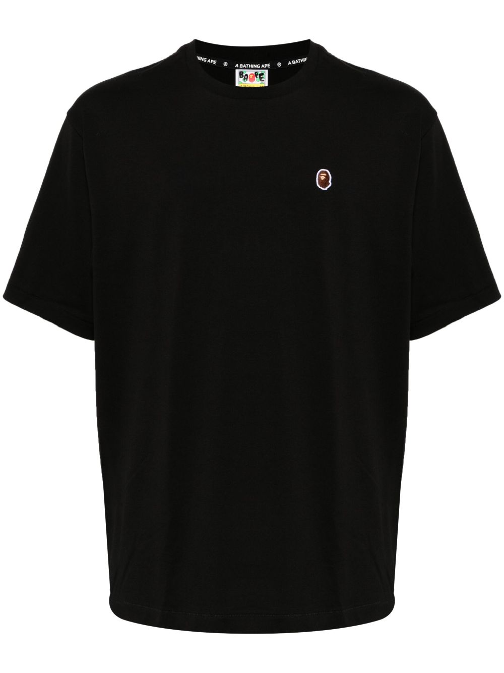 A BATHING APE® 刺绣logo棉T恤 - 黑色