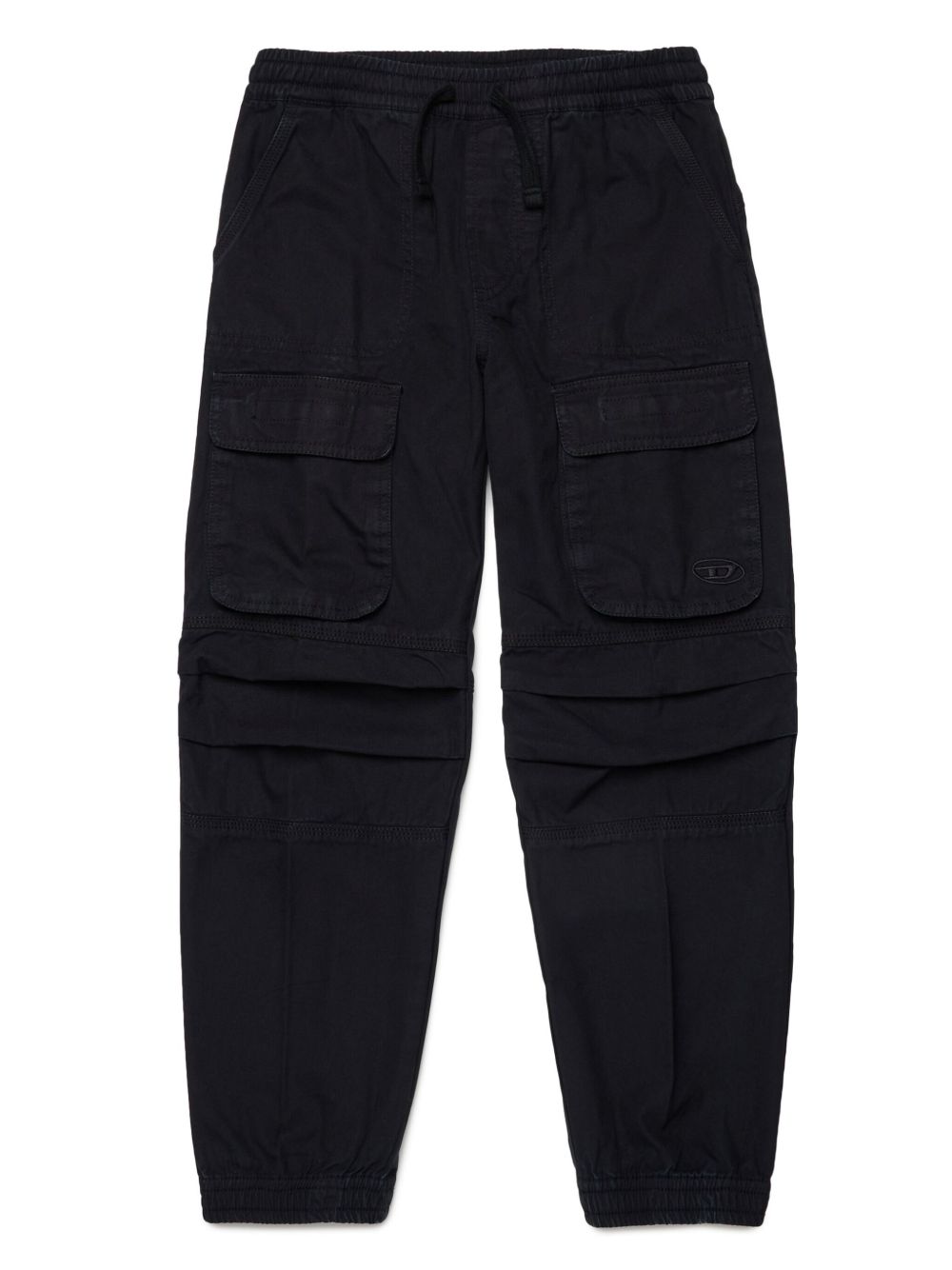 Diesel Kids Oval D 刺绣工装裤 - 黑色