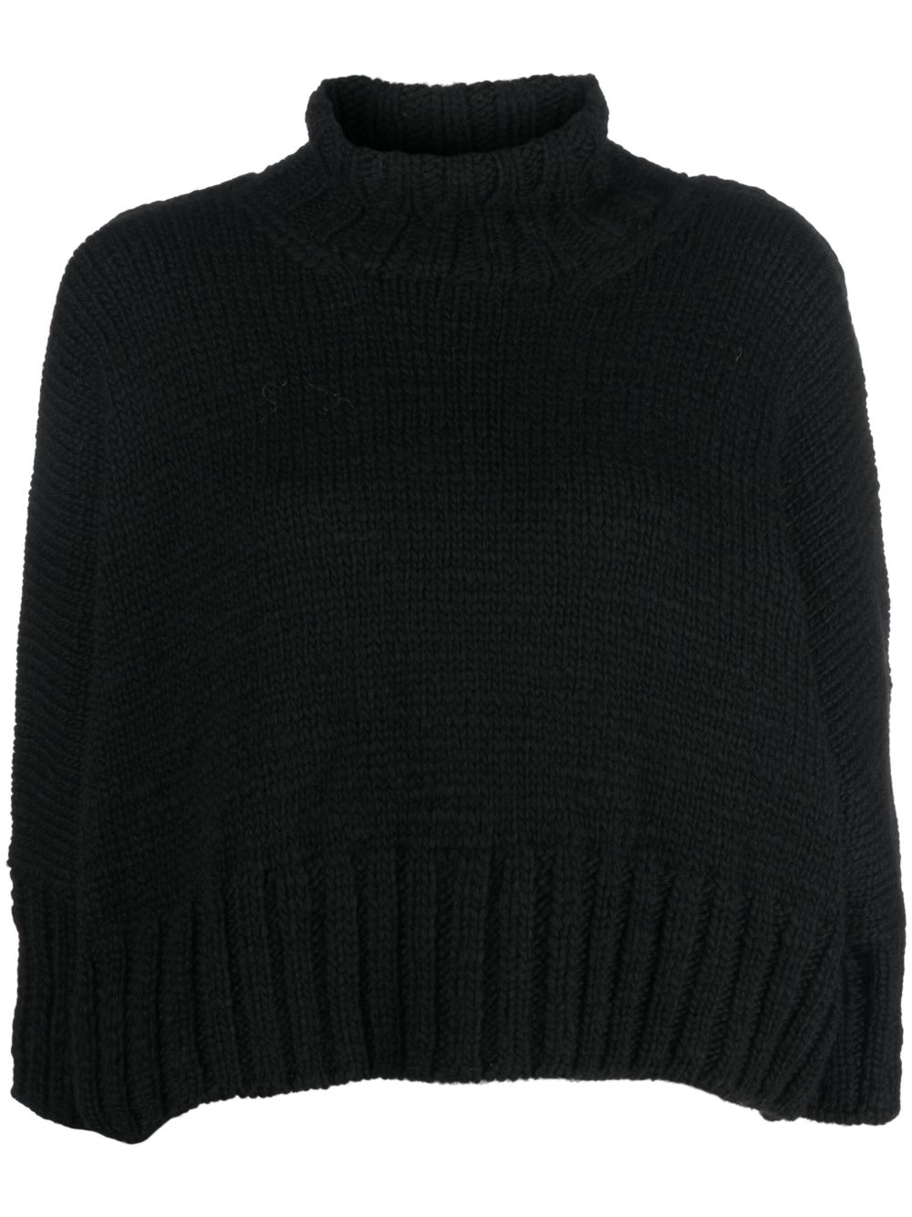 Yohji Yamamoto 高领针织毛衣 - 黑色