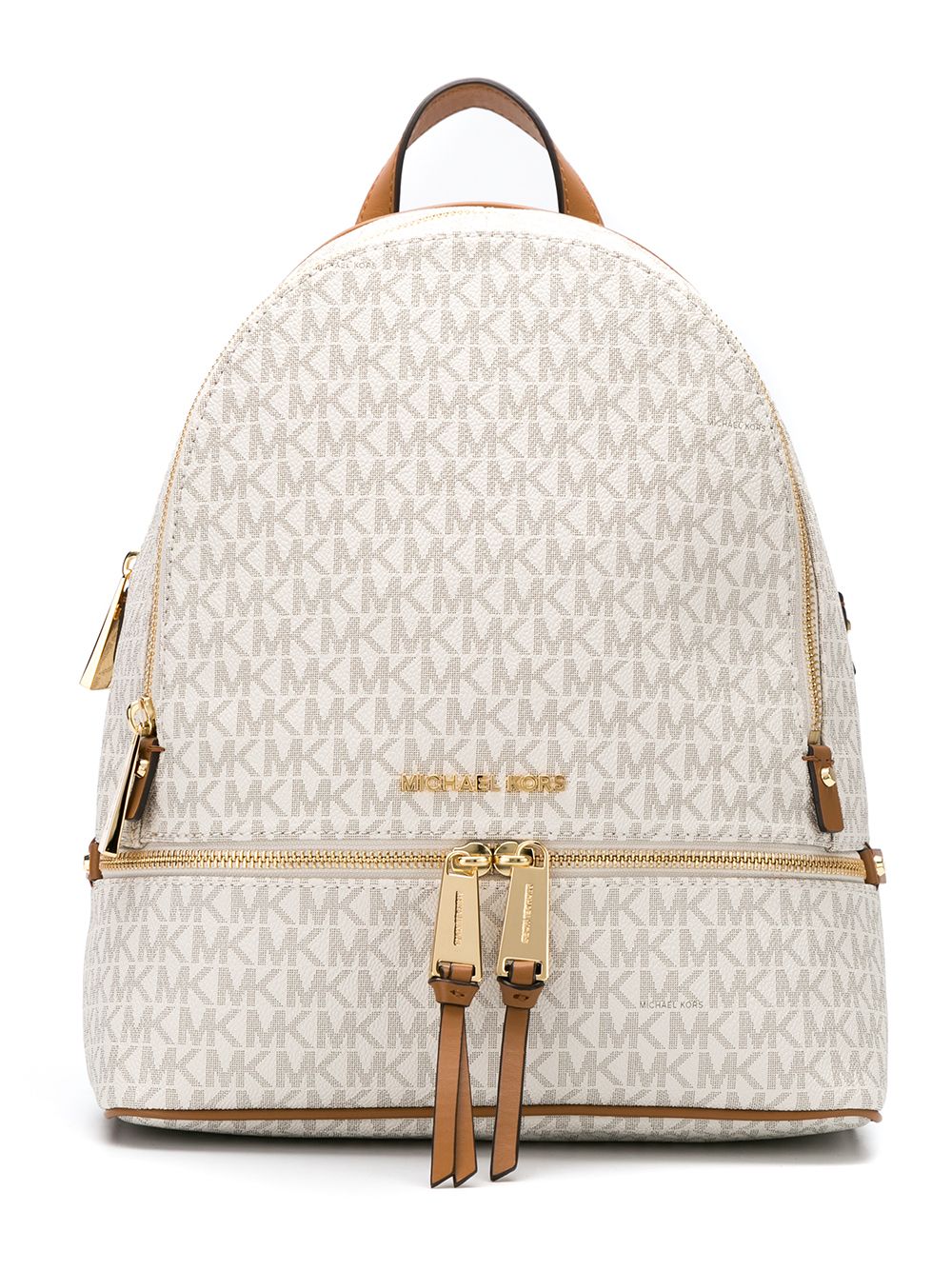 Michael Kors Rhea logo印花中号印花背包 - 白色