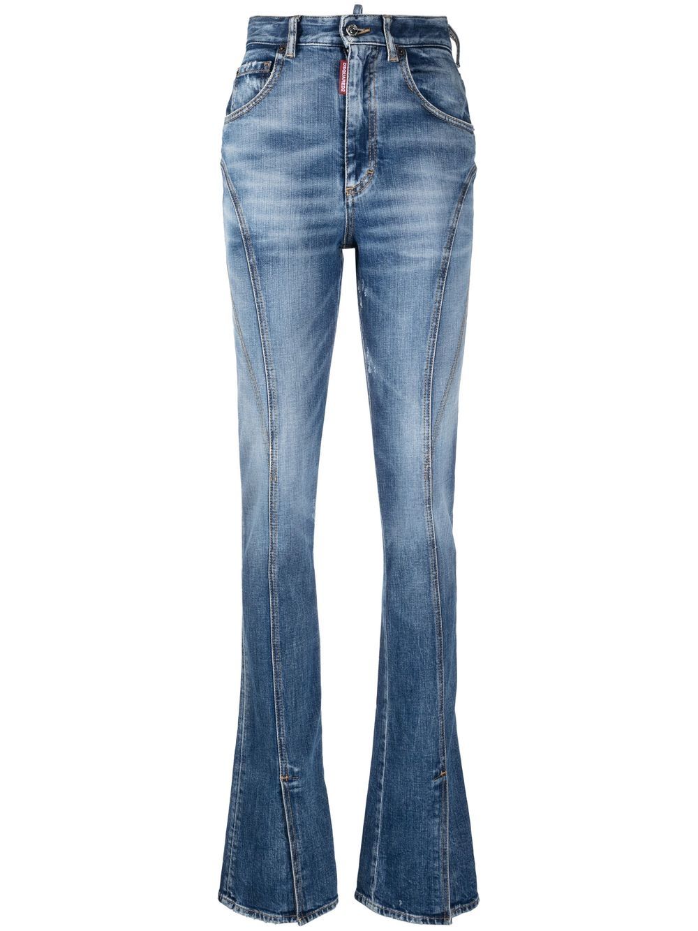 DSQUARED2 高腰喇叭牛仔裤 - 蓝色