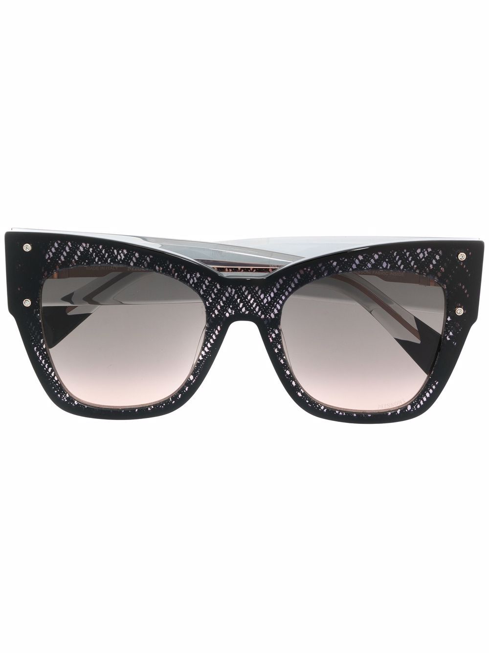 MISSONI EYEWEAR 粗猫眼框太阳眼镜 - 中性色
