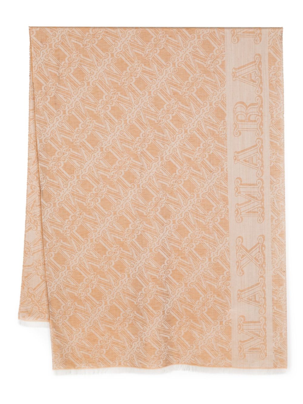 Max Mara Eleonor logo提花围巾 - 橘色