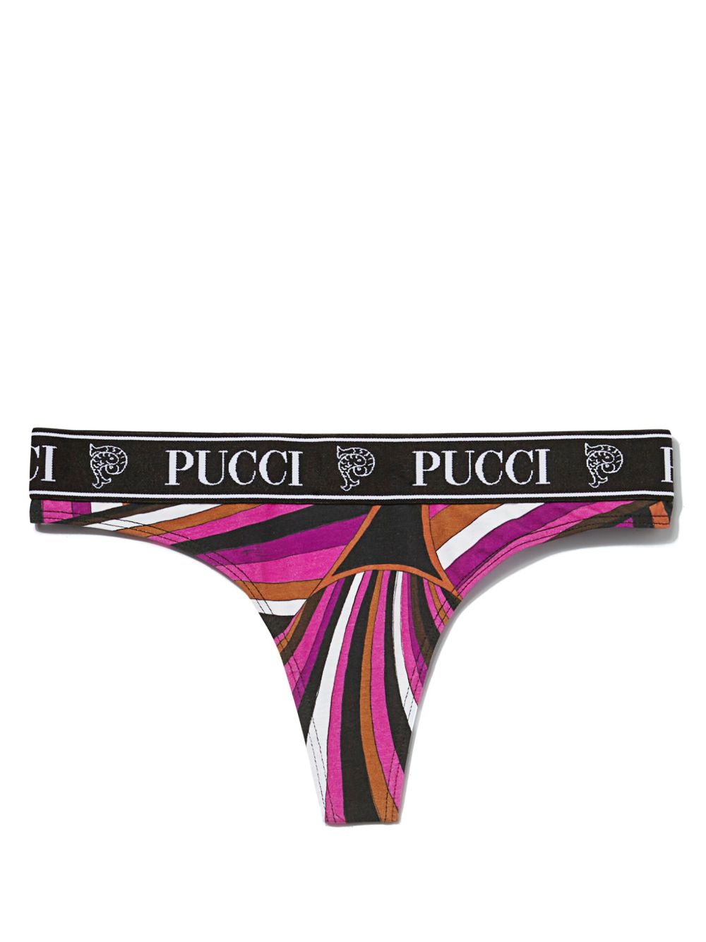 PUCCI logo印花丁字裤（三件装） - 粉色