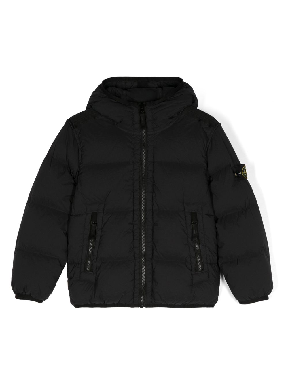 Stone Island Junior 罗盘徽章填充夹克 - 黑色