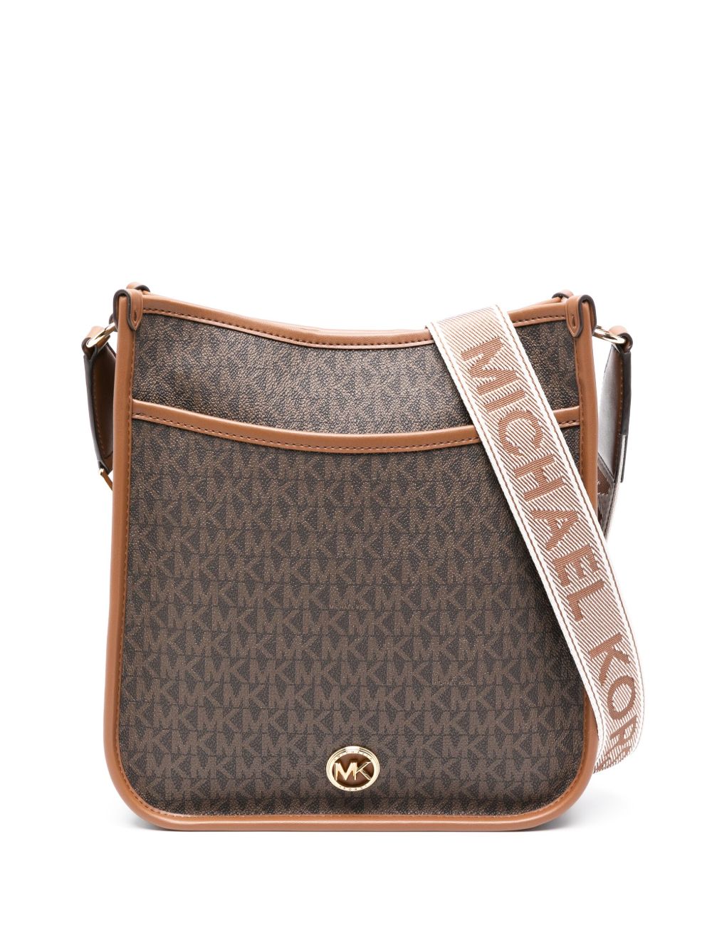 Michael Michael Kors logo印花斜挎包 - 褐色