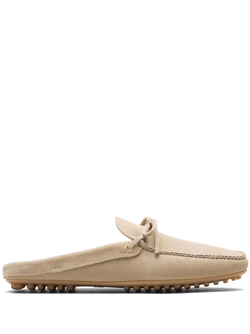 Car Shoe 蝴蝶结绒面皮拖鞋 - 中性色