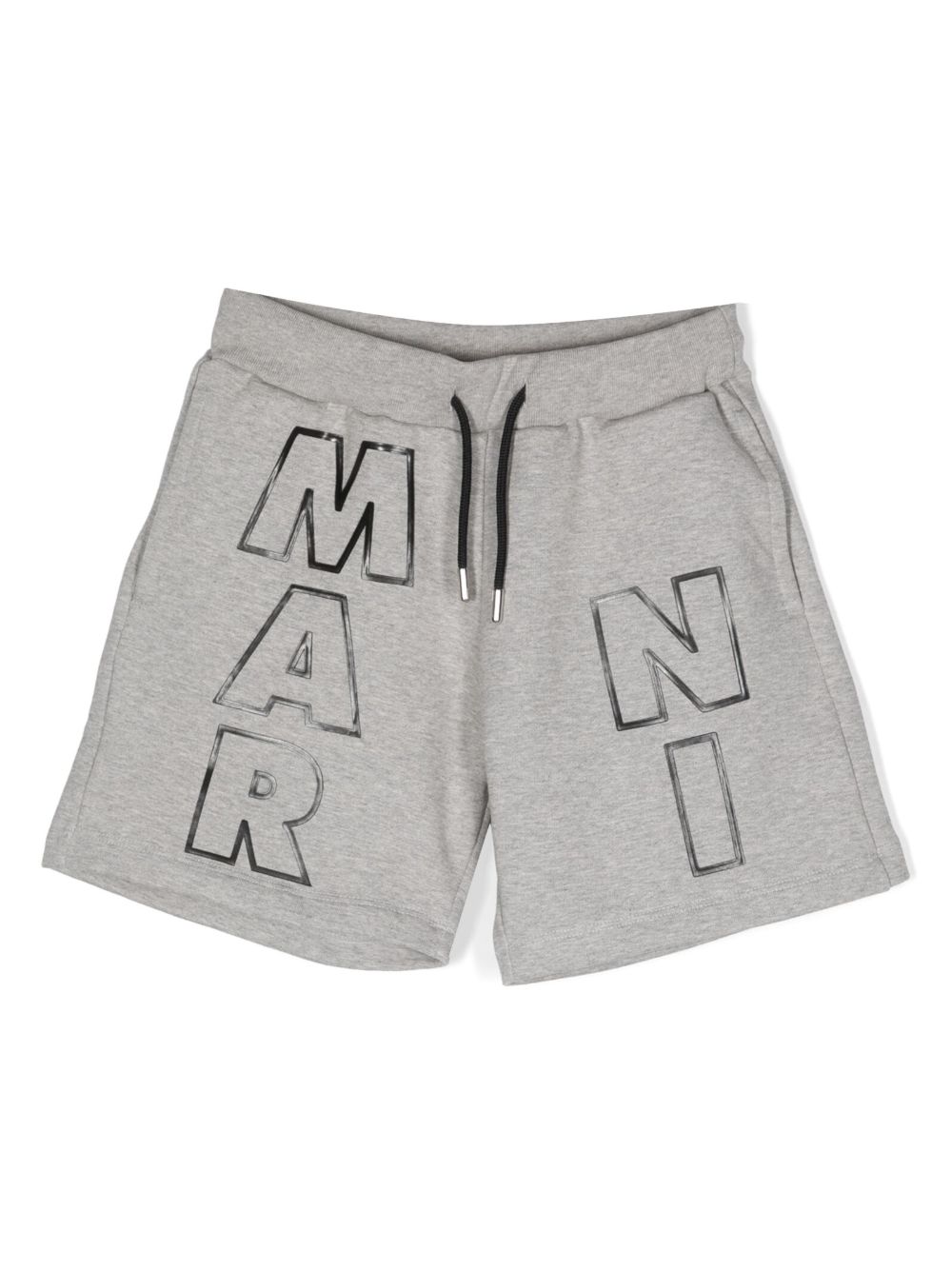 Marni Kids logo印花运动短裤 - 灰色