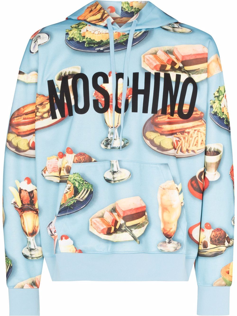 Moschino 莫斯奇诺 Diner Group 印花连帽衫 - 蓝色