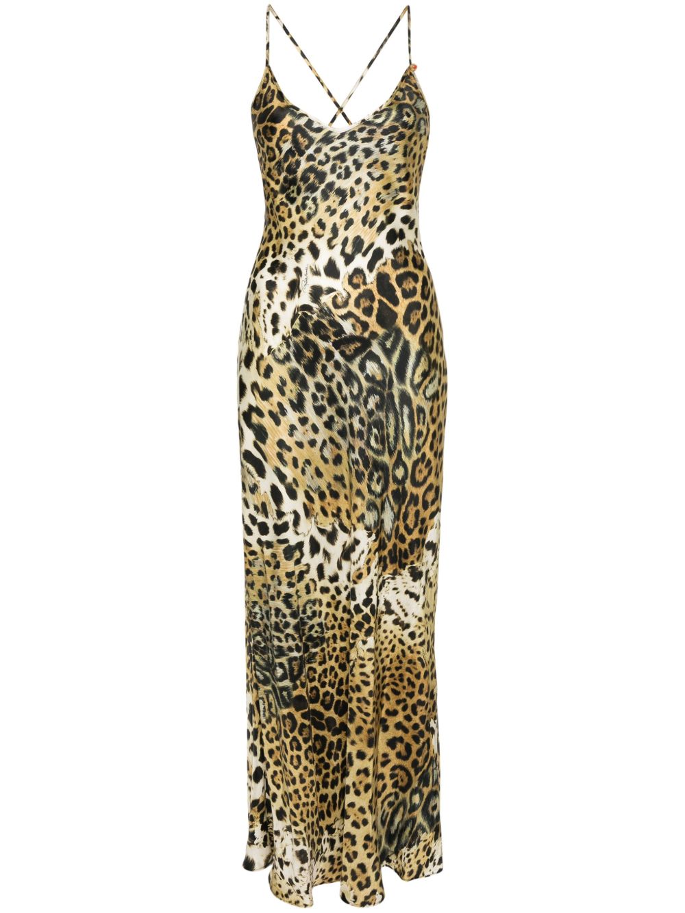Roberto Cavalli 豹纹连衣裙 - 褐色