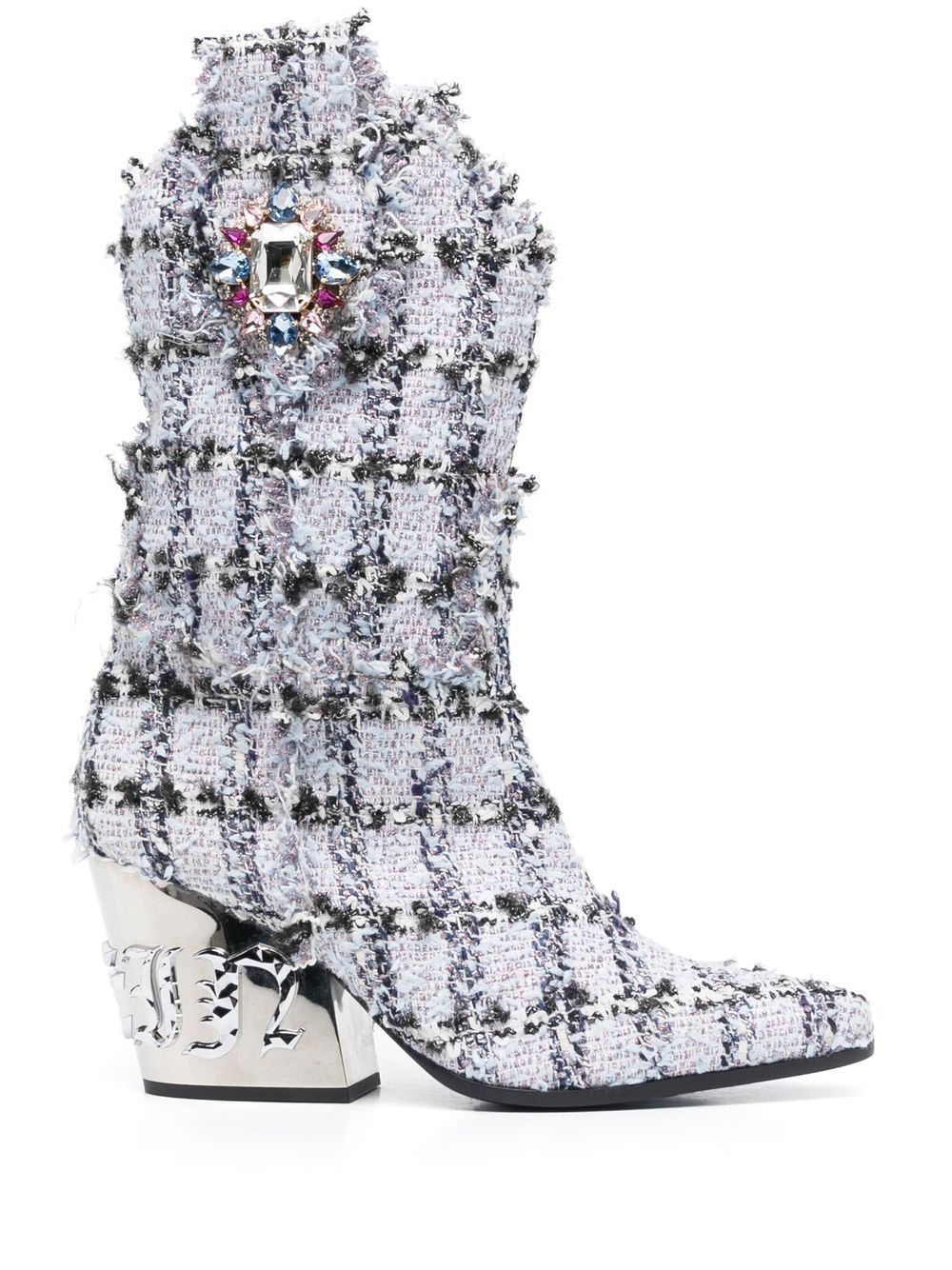 Philipp Plein Cowboy Gothic Plein 中跟靴 - 蓝色
