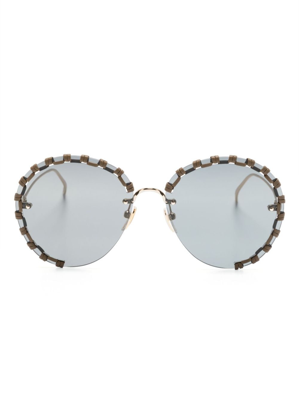 Chloé Eyewear Idora 圆框太阳眼镜 - 金色