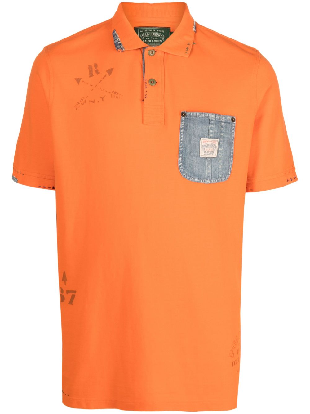Polo Ralph Lauren logo印花棉polo衫 - 橘色