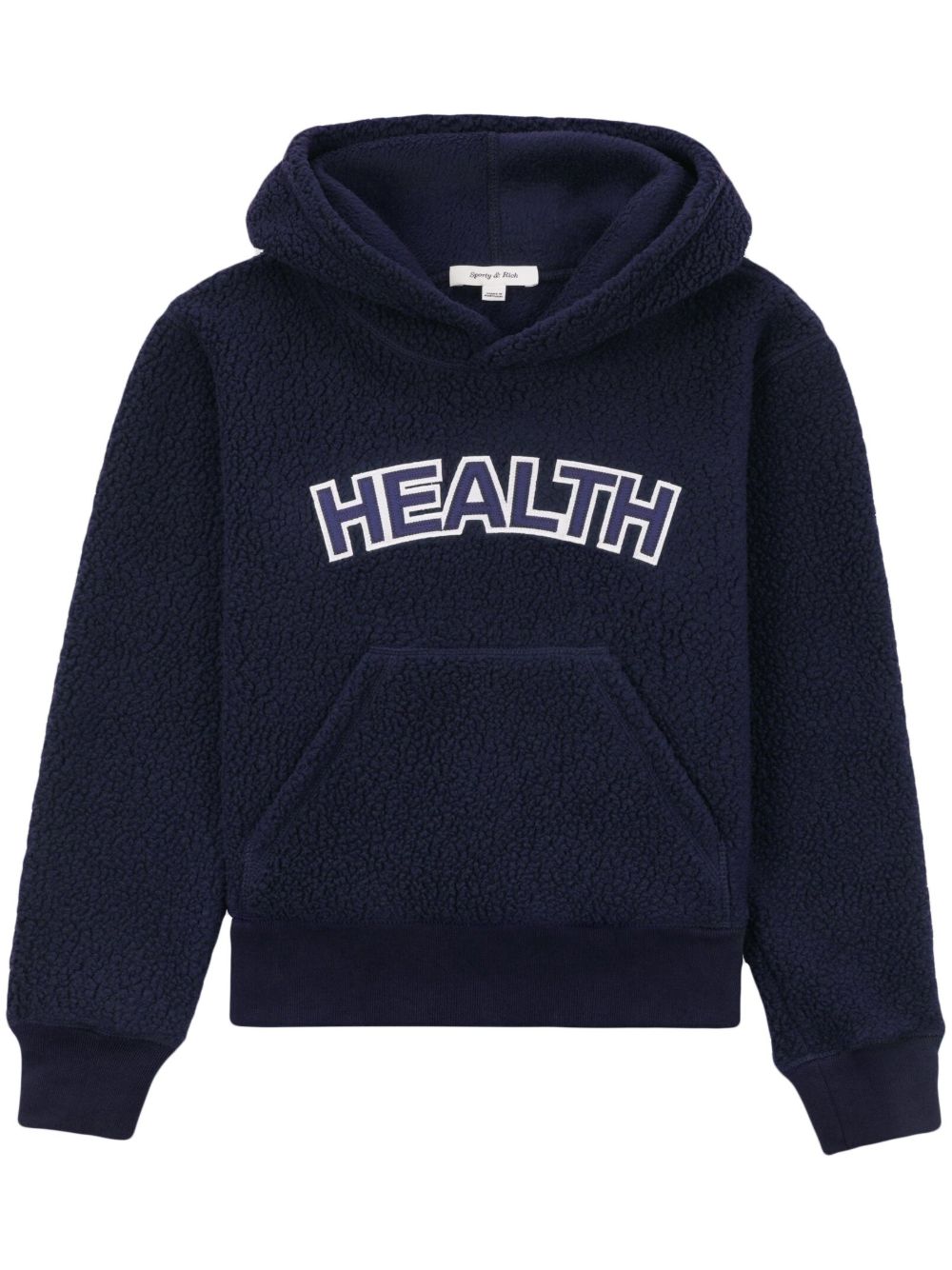 Sporty & Rich 刺绣抓绒连帽衫 - 蓝色