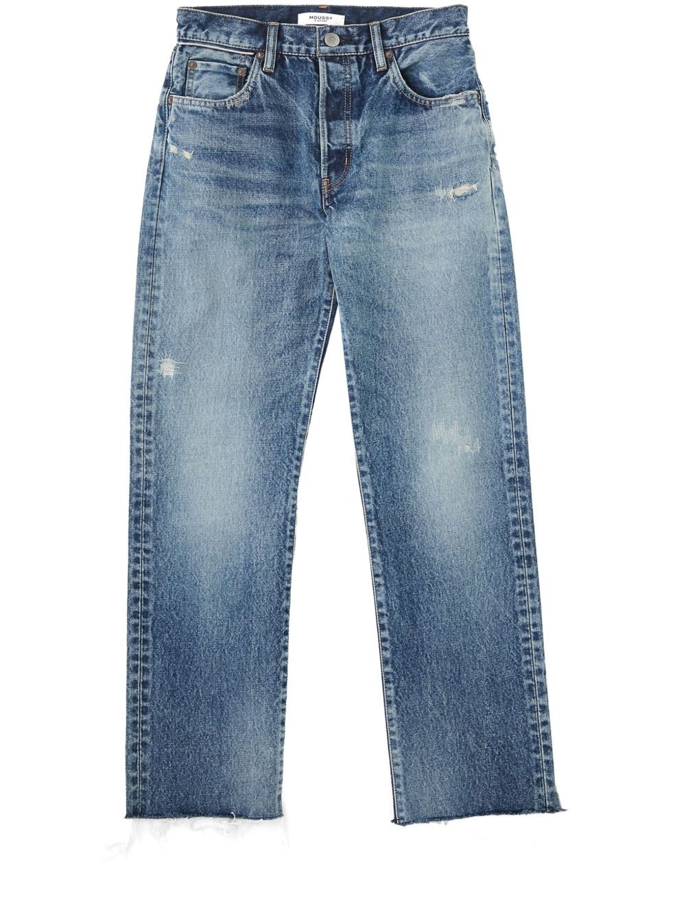 Moussy Vintage 露踝直筒牛仔裤 - 蓝色