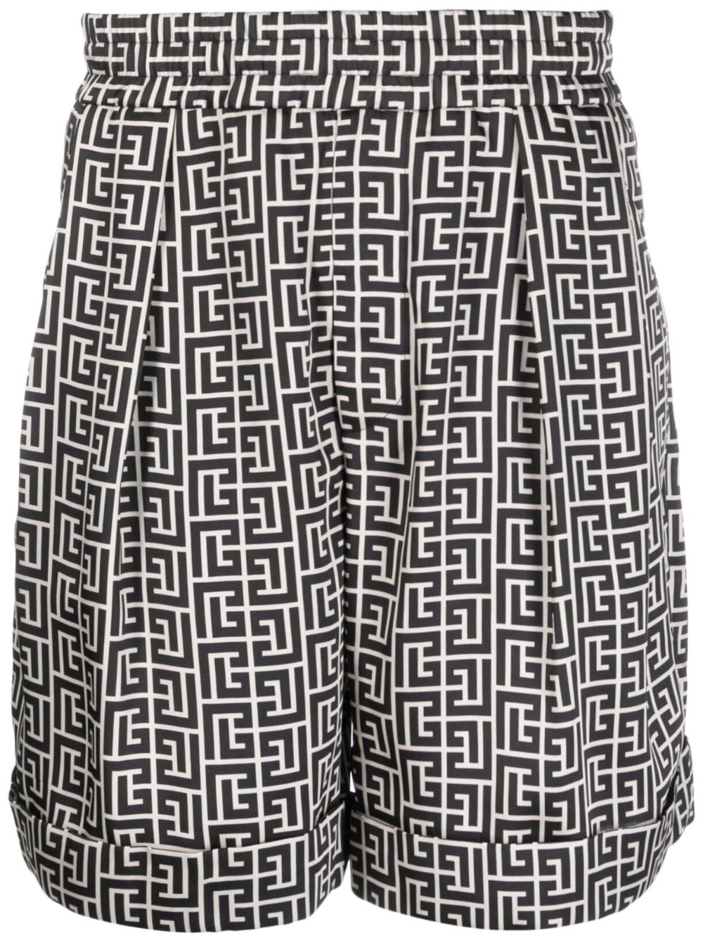 Balmain 经典logo印花百慕大短裤 - 黑色