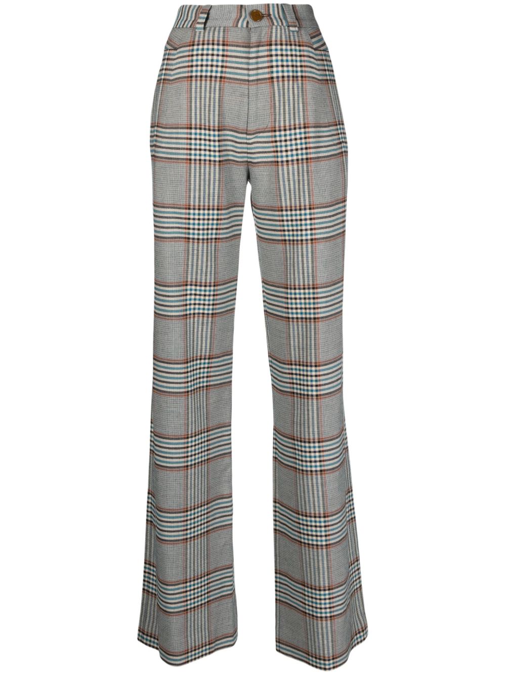 Vivienne Westwood Ray 格纹图案长裤 - 蓝色