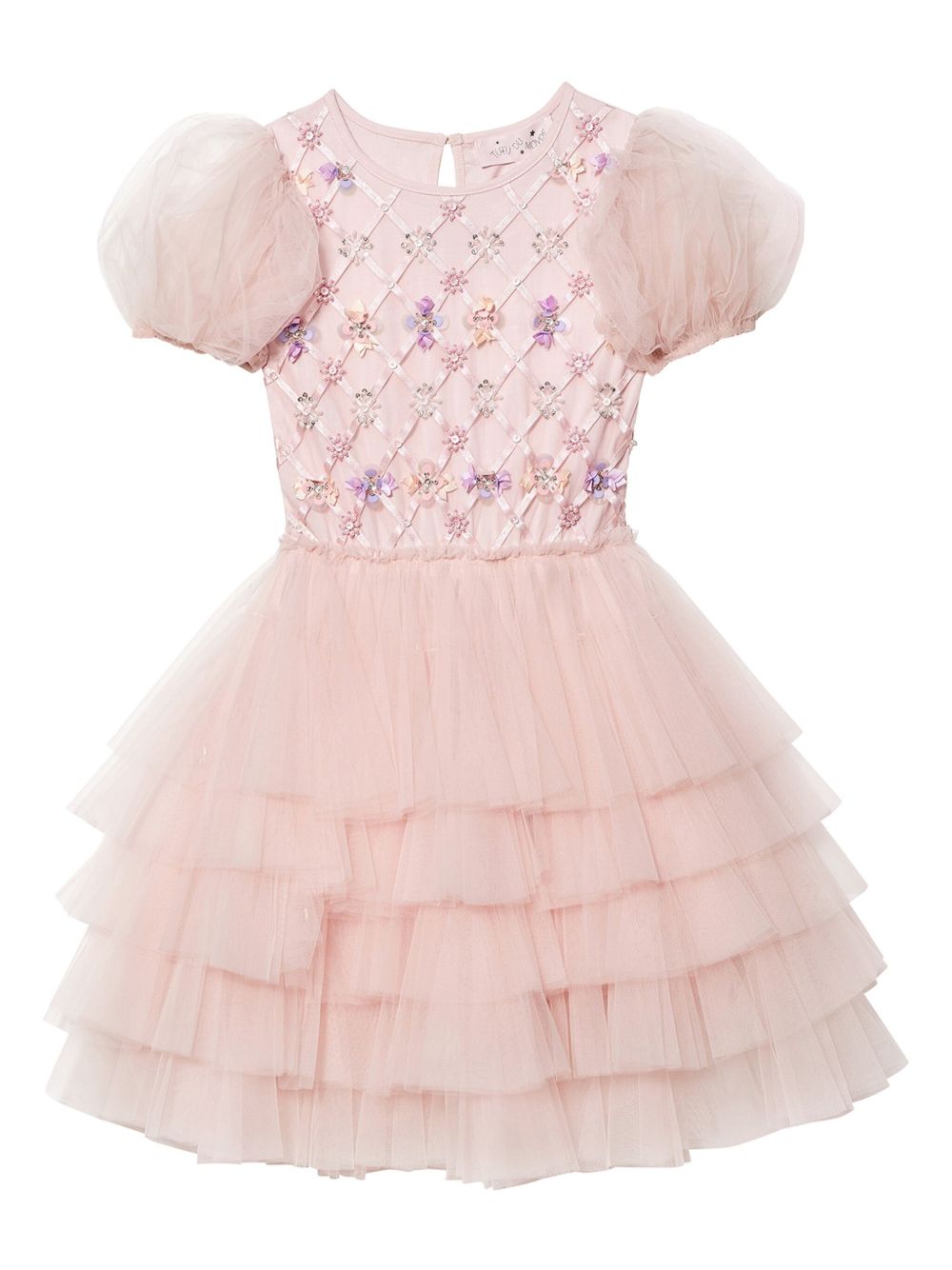 Tutu Du Monde Floral Lattice 薄纱连衣裙 - 粉色