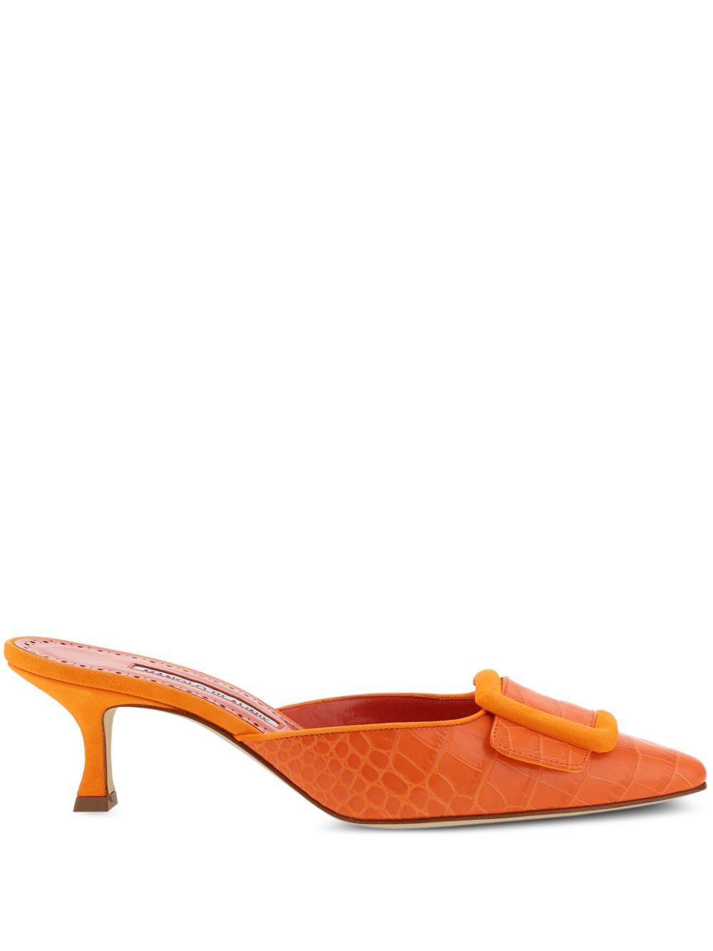 Manolo Blahnik Maysale 低跟穆勒鞋（5厘米） - 橘色