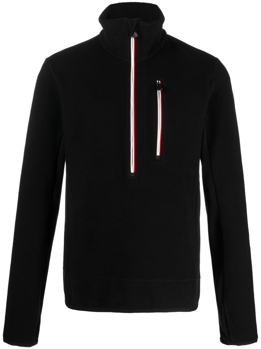 Moncler Grenoble 拉链领抓绒卫衣 - 黑色