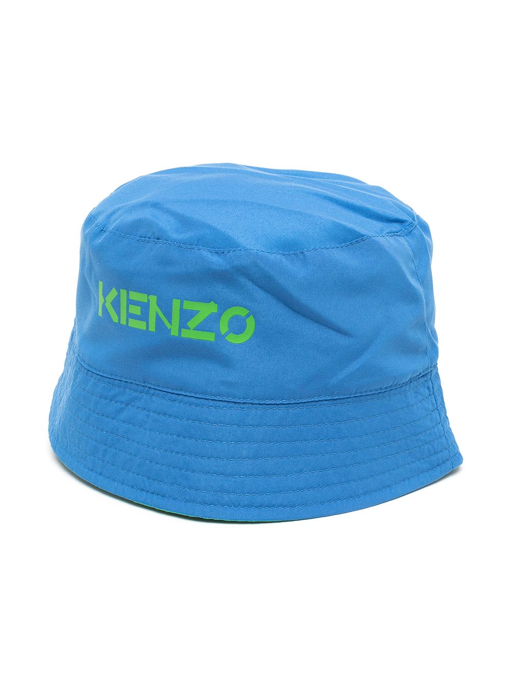 Kenzo Kids logo印花渔夫帽 - 蓝色