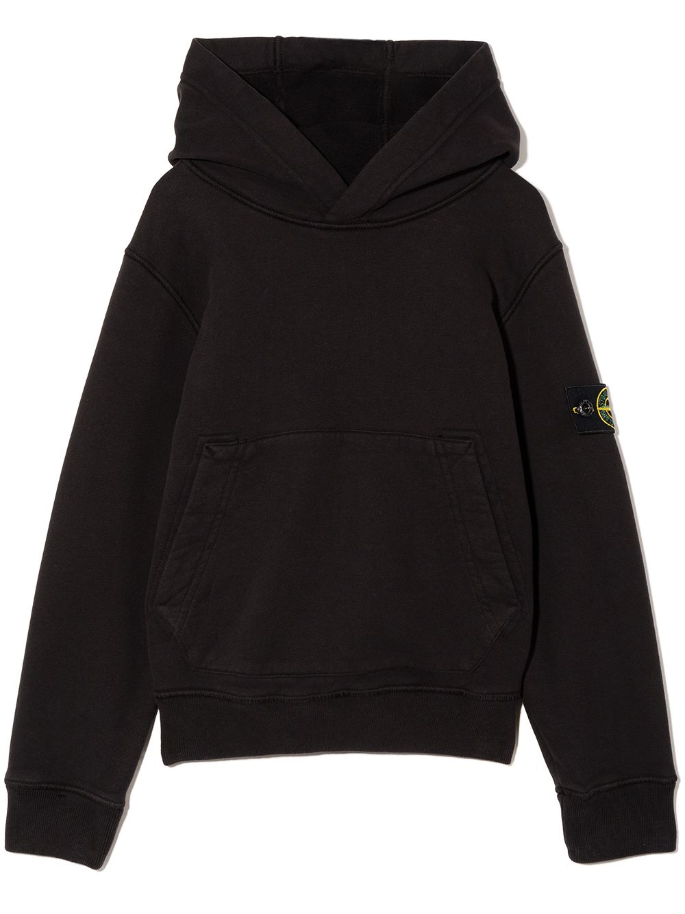 Stone Island Junior Compass-logo连帽衫 - 黑色