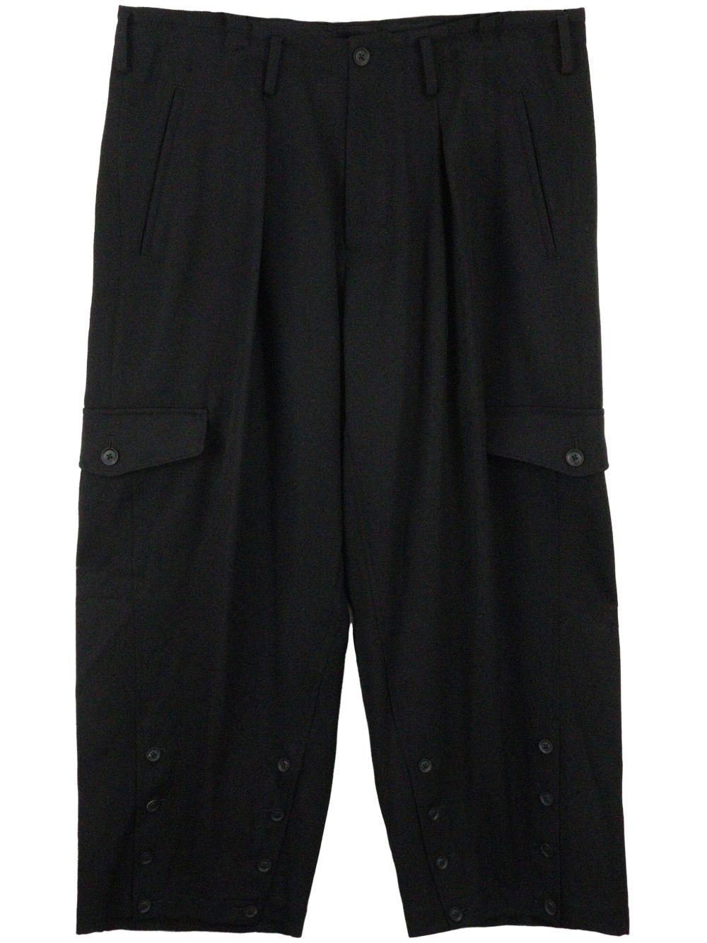 Yohji Yamamoto O-Hem 羊毛垮裤 - 黑色