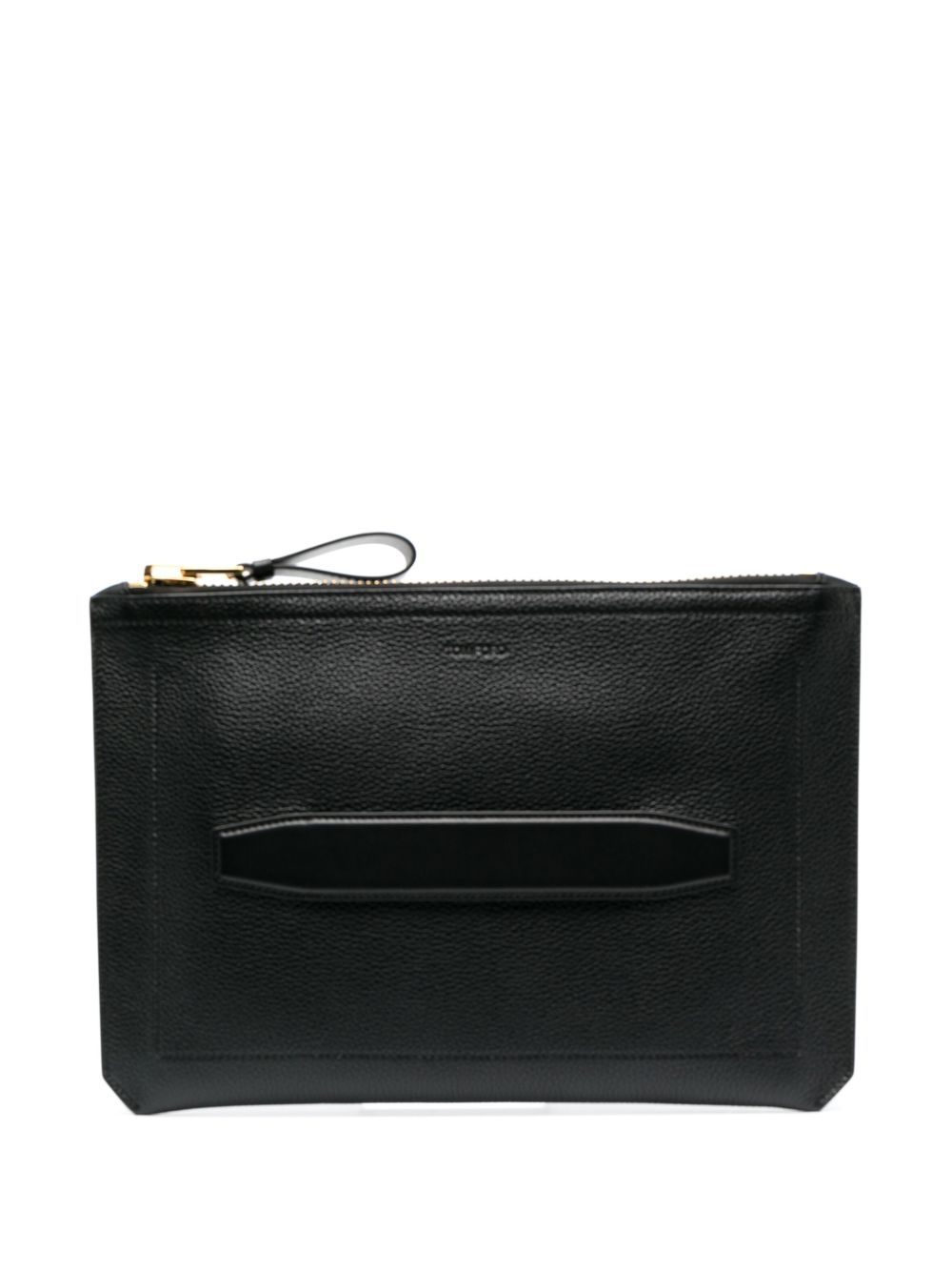 TOM FORD logo压纹手拿包 - 黑色