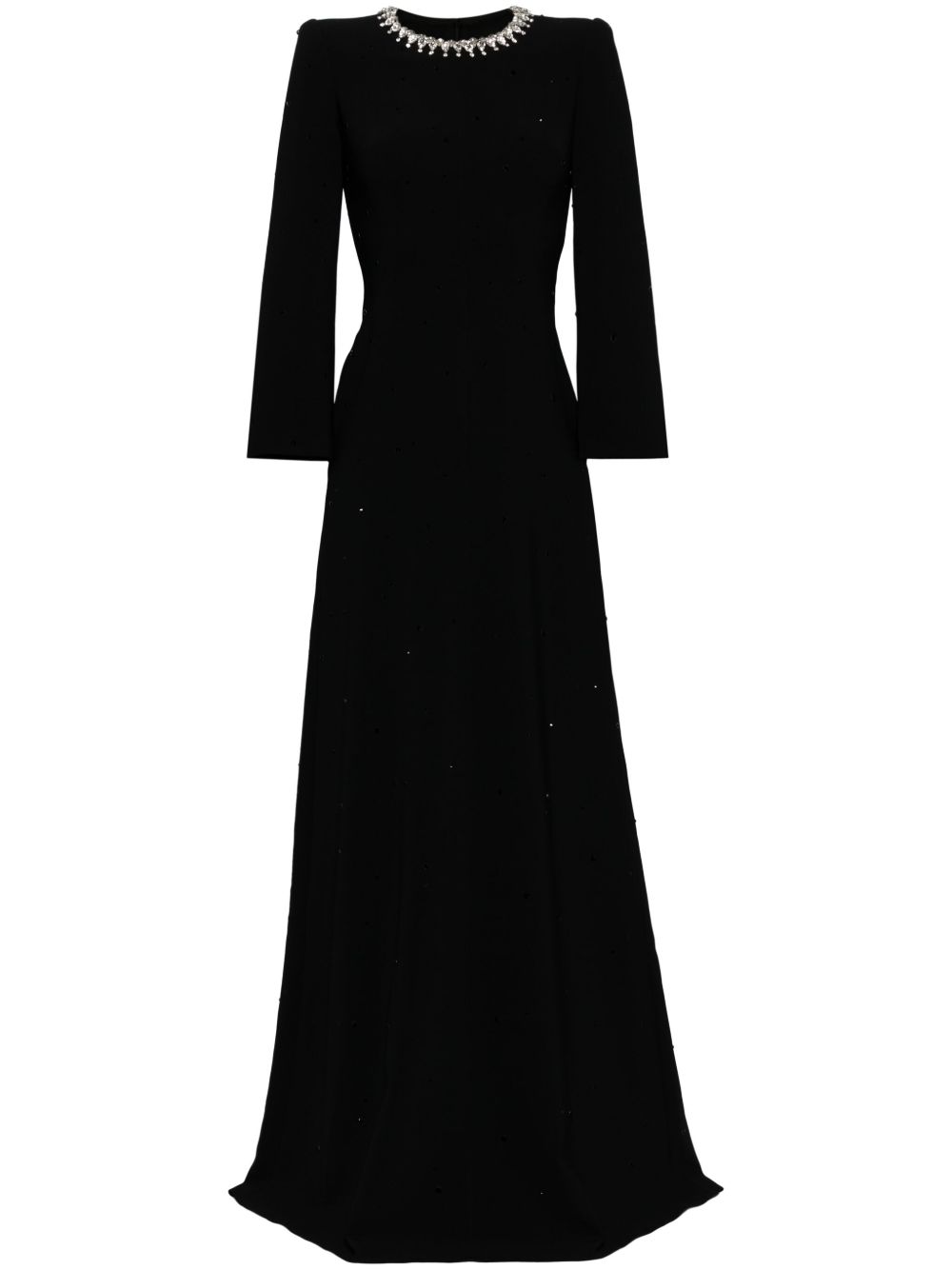 Jenny Packham Mars 绉纱礼服 - 黑色