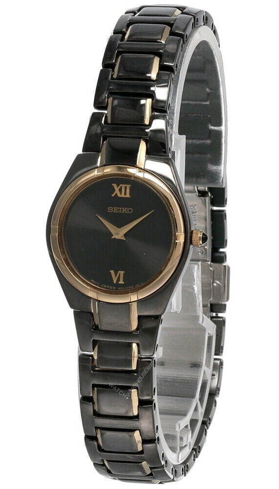 Seiko Black Dial Two-tone SS Women's Watch SUJE76