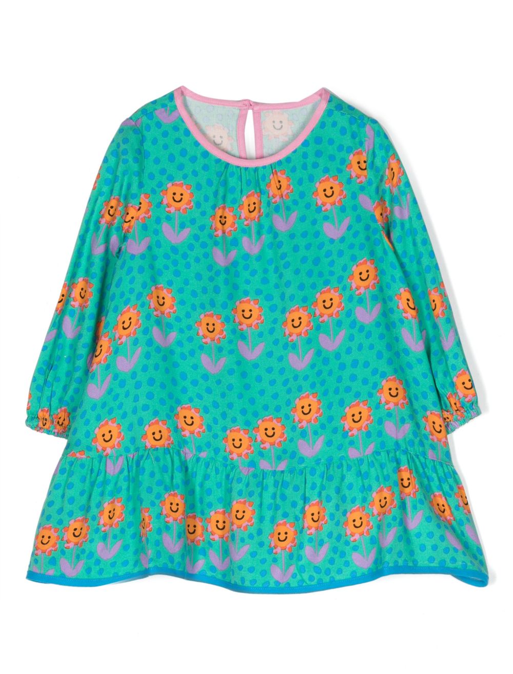 Stella McCartney Kids 花卉印花连衣裙套装 - 绿色