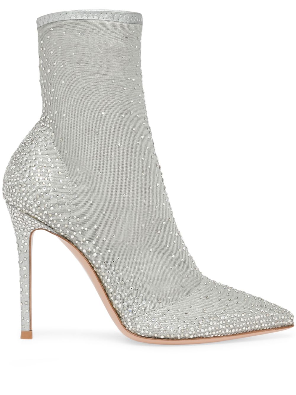 Gianvito Rossi Aurora 高跟靴（10.5厘米） - 银色