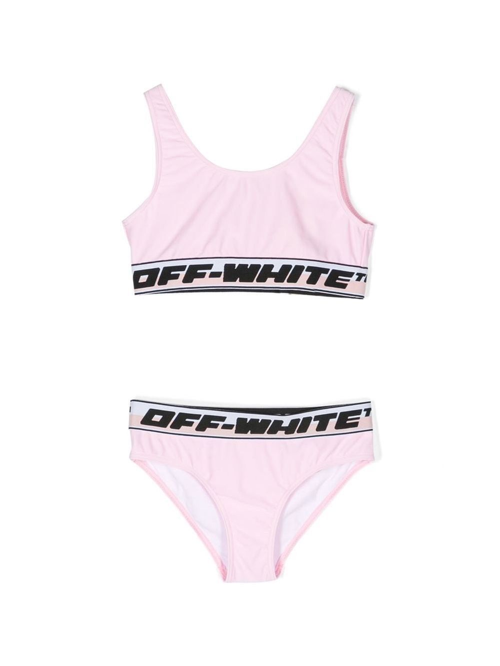 Off-White Kids logo印花比基尼 - 粉色