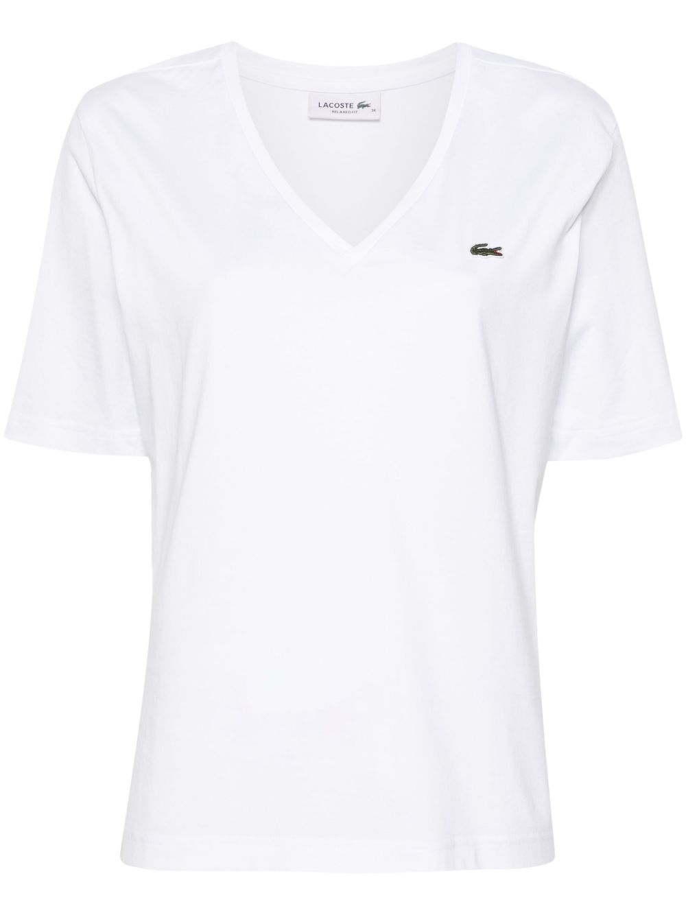 Lacoste logo刺绣棉T恤 - 白色