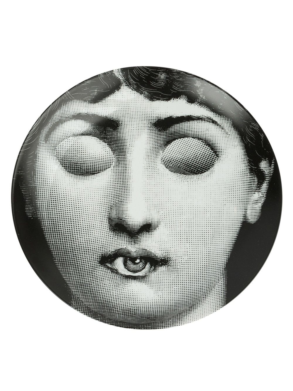 Fornasetti 人像印花盘子 - 黑色