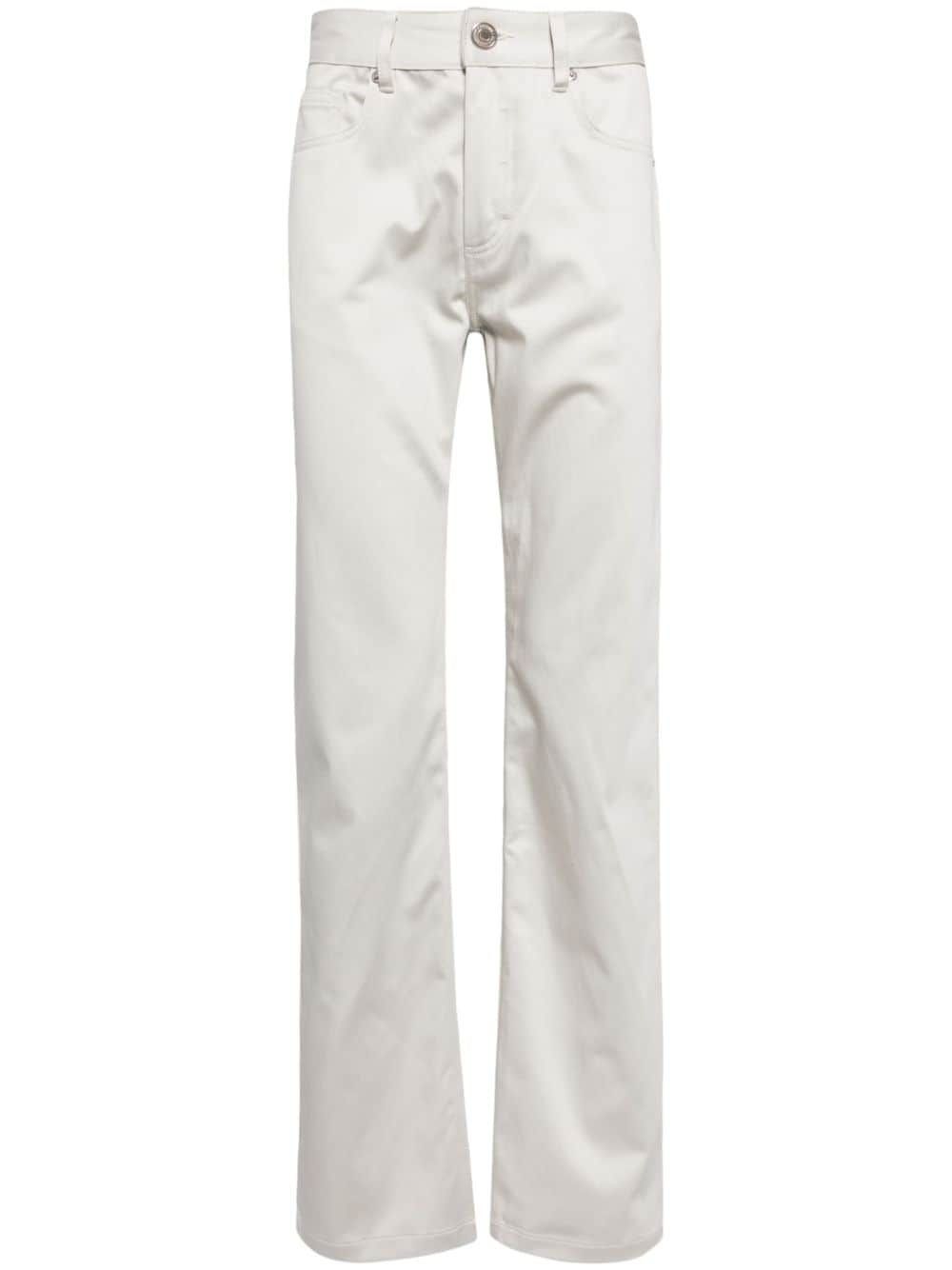 AMI Paris logo-patch straight trousers - 白色