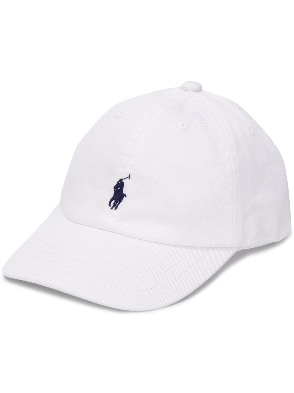 POLO RALPH LAUREN KIDS logo刺绣拼接棒球帽 - 白色