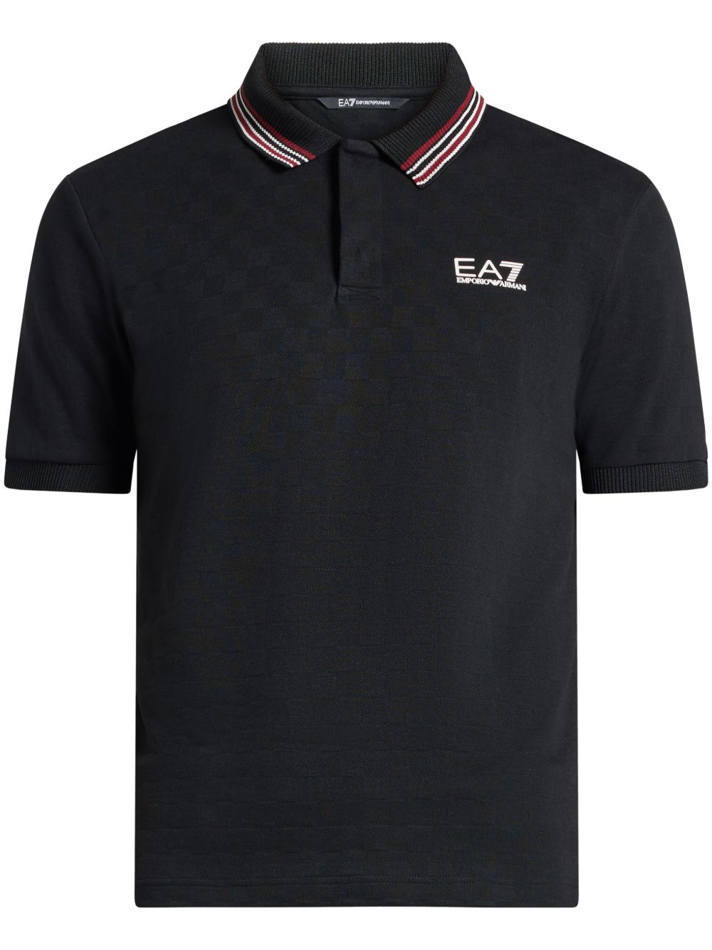 Ea7 Emporio Armani logo印花polo衫 - 黑色