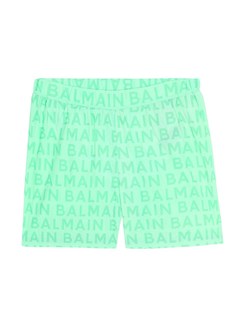 Balmain Kids logo印花泳裤 - 绿色