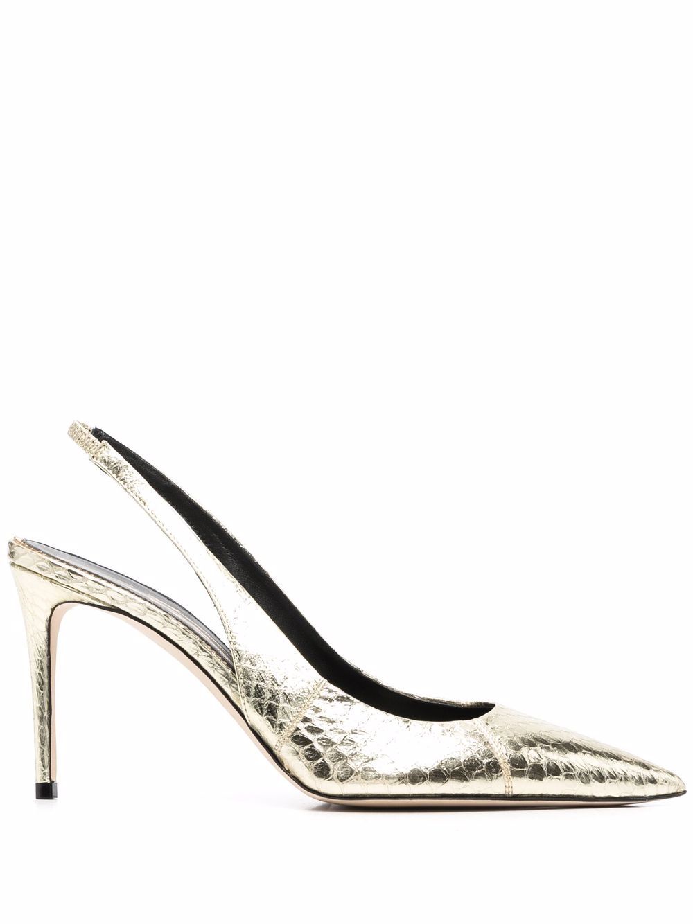 Scarosso x Brian Atwood Sutton 露跟袢带高跟鞋 - 金色