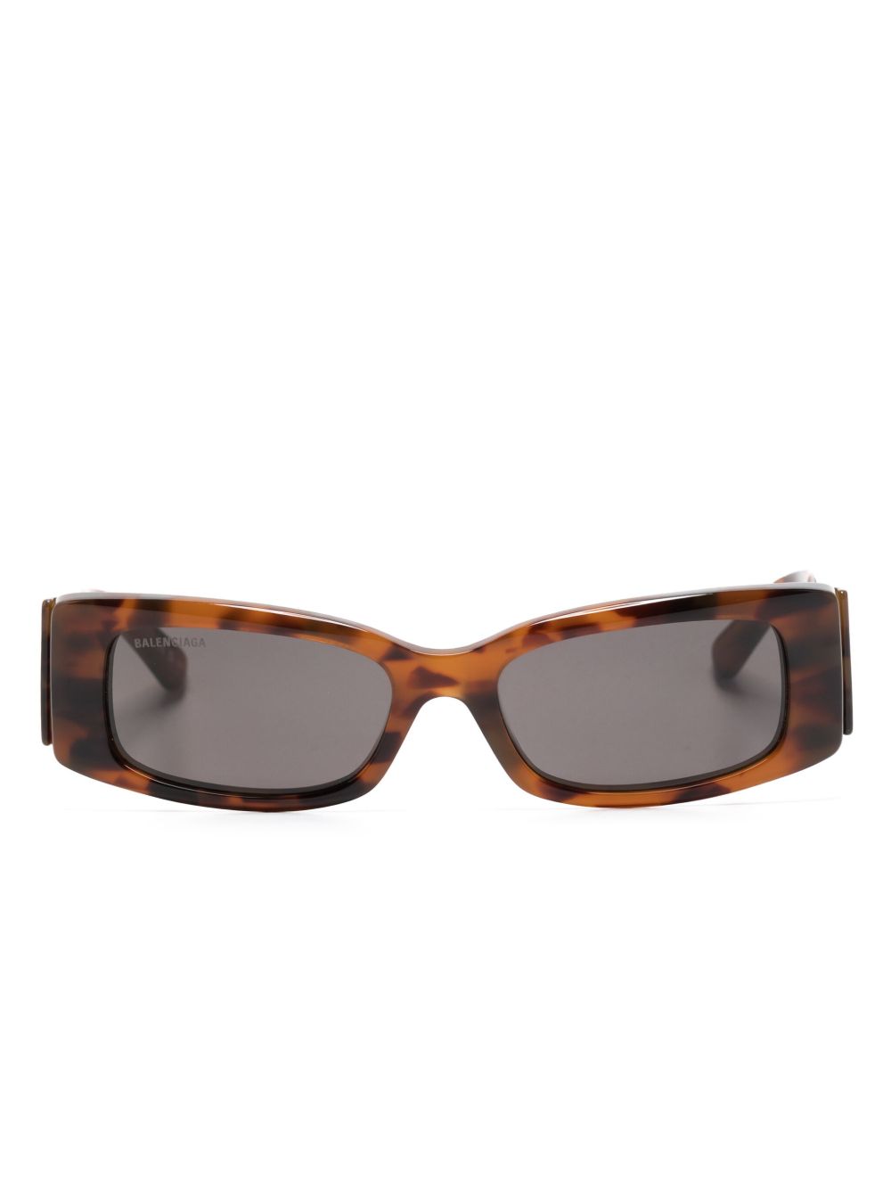 Balenciaga Eyewear 长方形框太阳眼镜 - 褐色