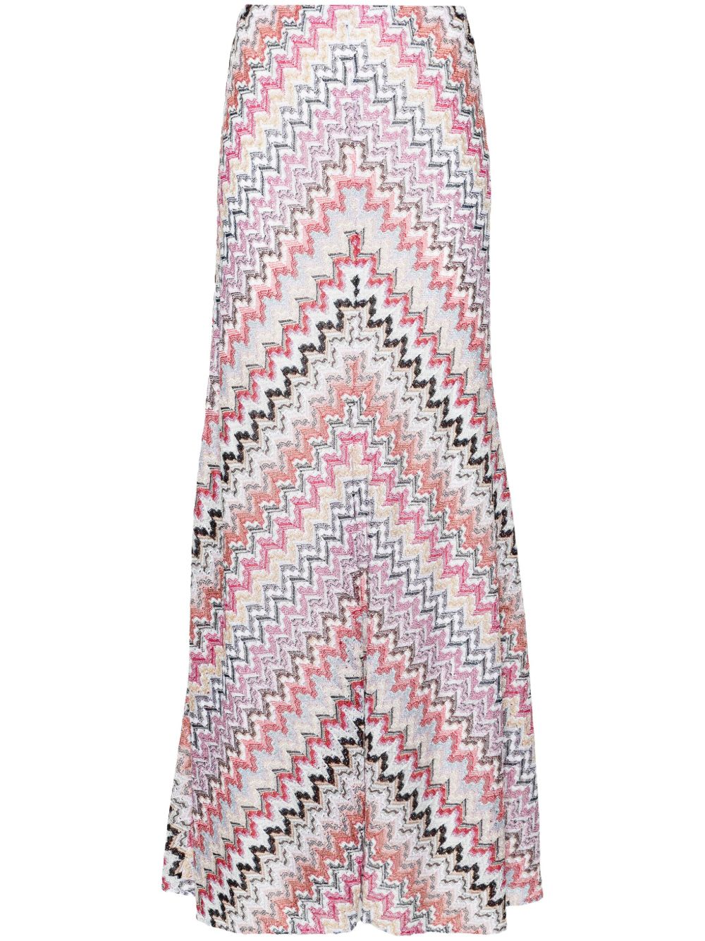 Missoni Z字形图案编织长款半身裙 - 粉色