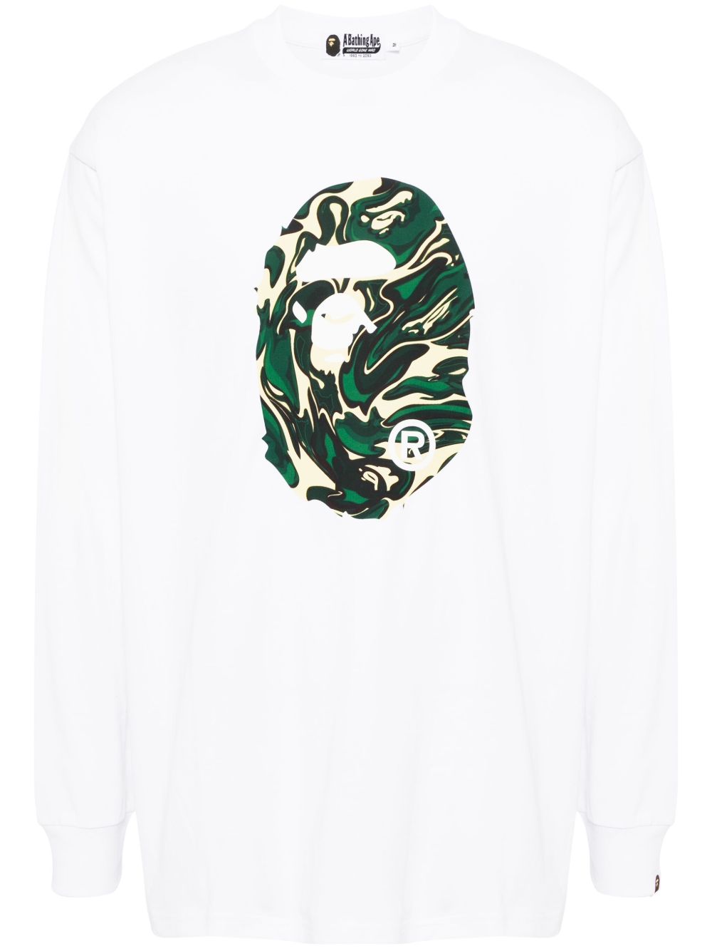A BATHING APE® 大理石纹迷彩logoT恤 - 白色