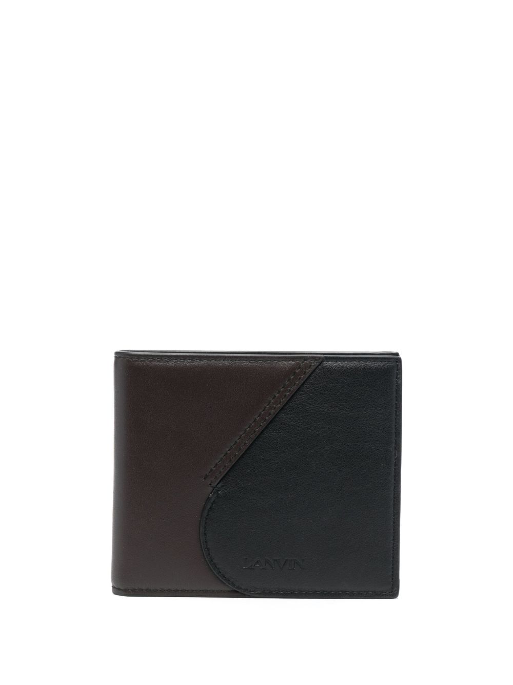 Lanvin 双色皮质卡夹 - 褐色