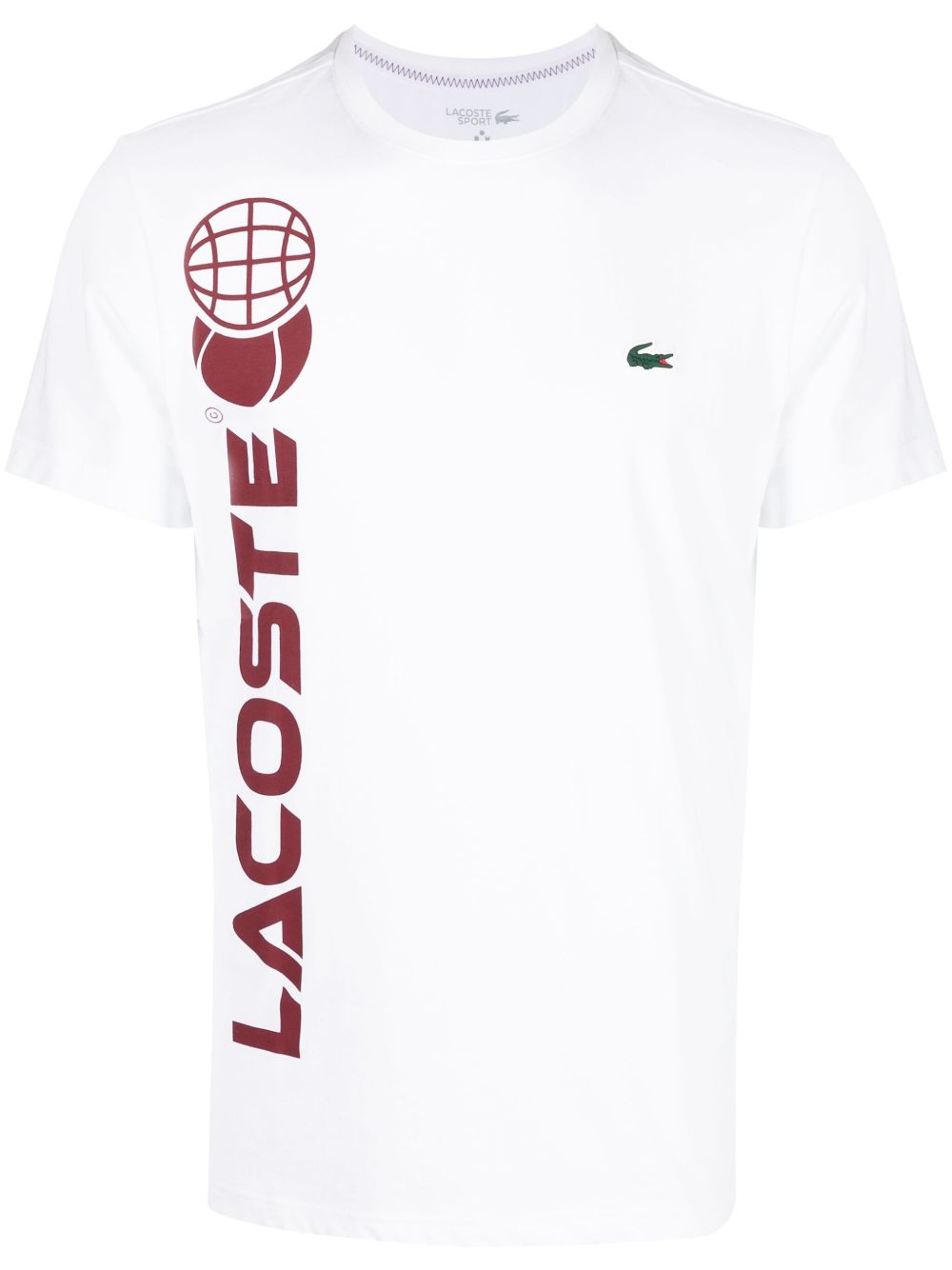 Lacoste x Daniil Medvedev logo印花平纹针织T恤 - 白色