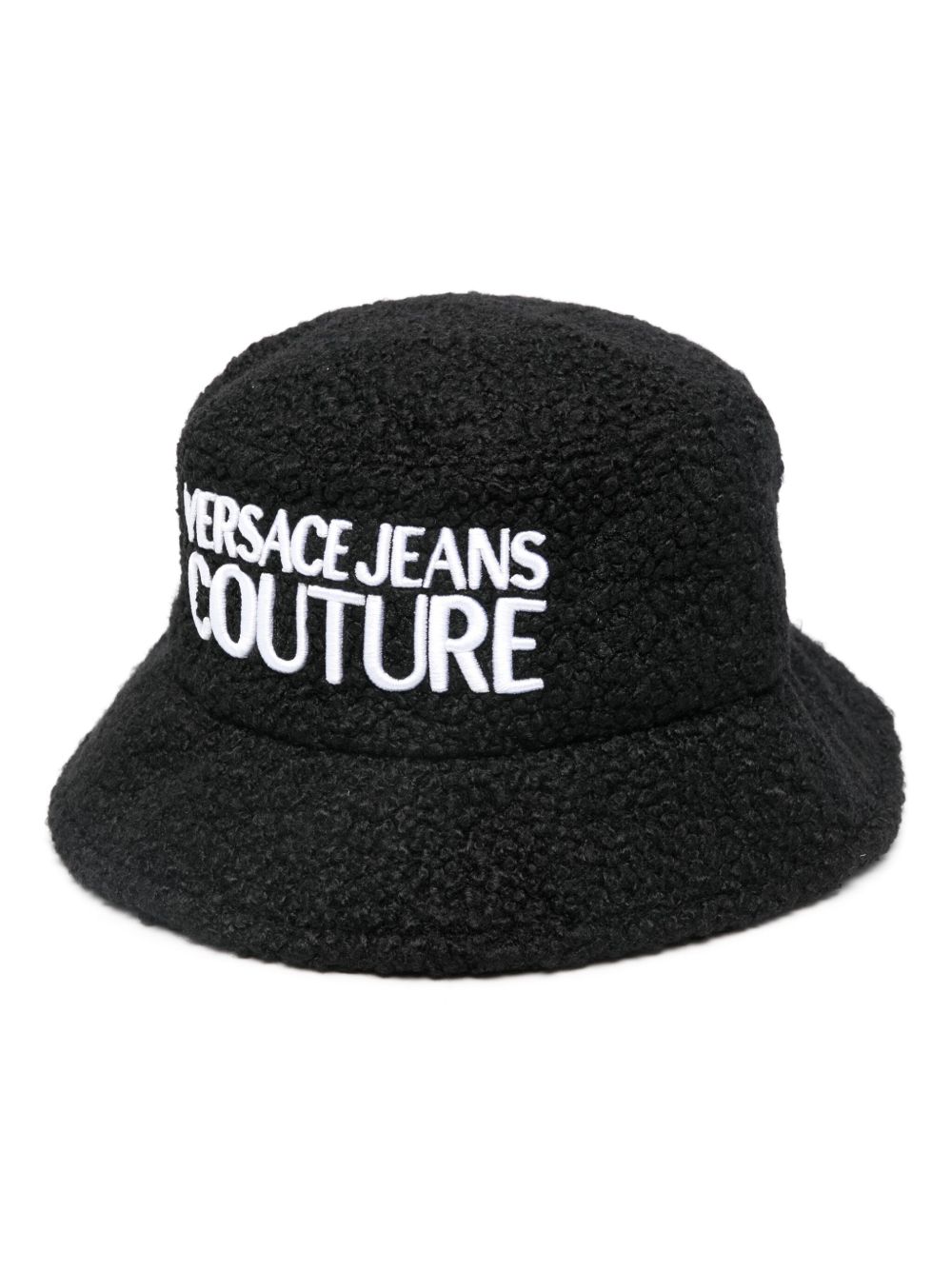 Versace Jeans Couture logo刺绣渔夫帽 - 黑色